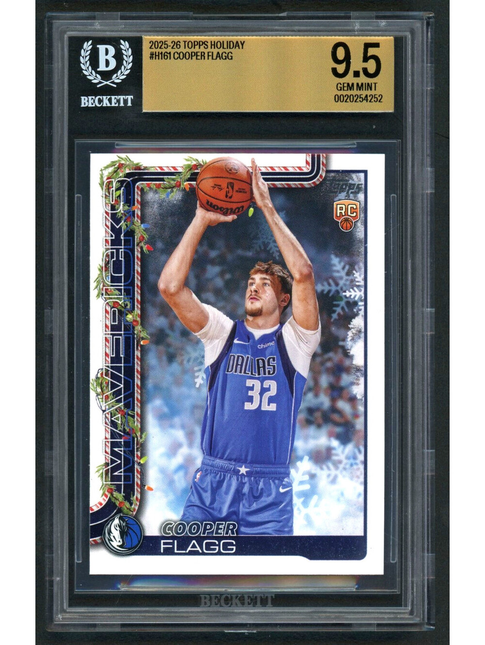 2025-26 Topps Holiday Cooper Flagg #H161 Rookie Card (RC) BGS 9.5 Gem Mint
